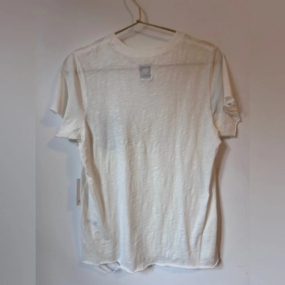 NWT NSF White Denim Pocket Detail Short Sleeve distressed T Shirt - Picture 9 of 9
